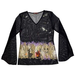 y2k vintage halloween high quality mesh top